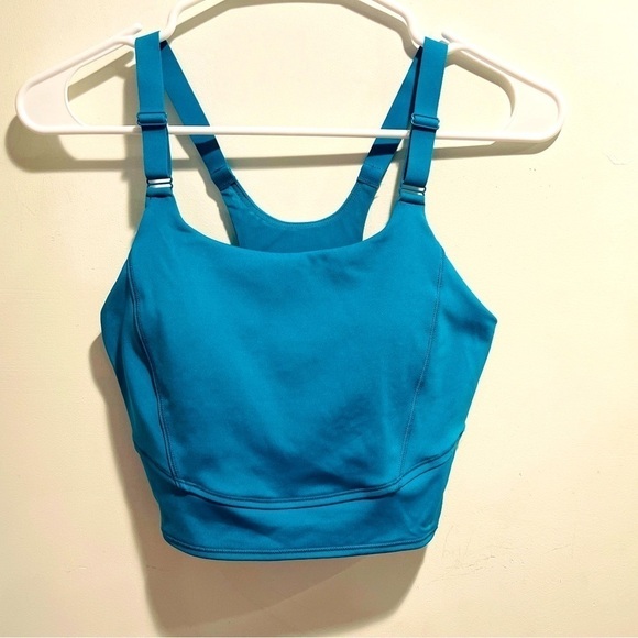 Women's Medium Support Mesh-Back Longline Bra - All in Motion Teal Size XS - Picture 5 of 16